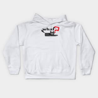 Cat What? cat paper art. Kids Hoodie